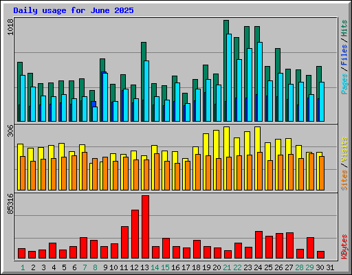 Daily usage for June 2025