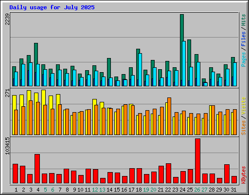 Daily usage for July 2025