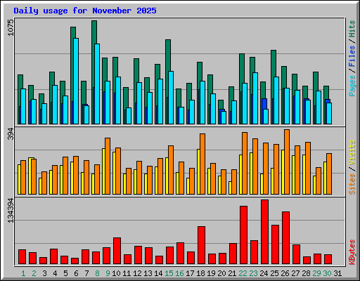Daily usage for November 2025