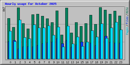 Hourly usage for October 2025